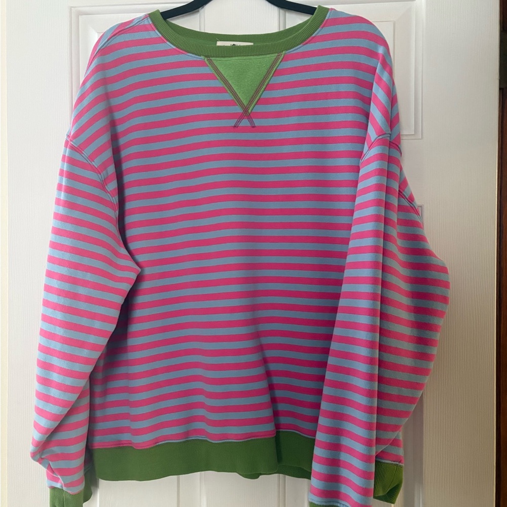 Natural Life Oversized Green and Pink Sweatshirt - Picture 5 of 5